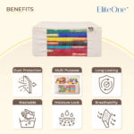 Cotton Canvas Clothes Storage Bags/Saree Covers for Storage with Zip & Window (17x14x7 inches)(Pack of 6 Bags) - Image 4