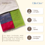 Cotton Canvas Clothes Storage Bags/Saree Covers for Storage with Zip & Window (17x14x7 inches)(Pack of 6 Bags) - Image 5