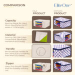 Cotton Canvas Clothes Storage Bags/Saree Covers for Storage with Zip & Window (17x14x7 inches)(Pack of 6 Bags) - Image 8