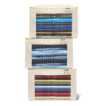 EliteOne Cotton Canvas Shirt Covers/Shirt Organizer for Wardrobe with Zip & Window 11 x 16 x 7 Inches, Pack of 3