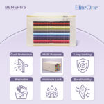 EliteOne Cotton Canvas Shirt Covers/Shirt Organizer for Wardrobe with Zip & Window 11 x 16 x 7 Inches, Pack of 3 - Image 4